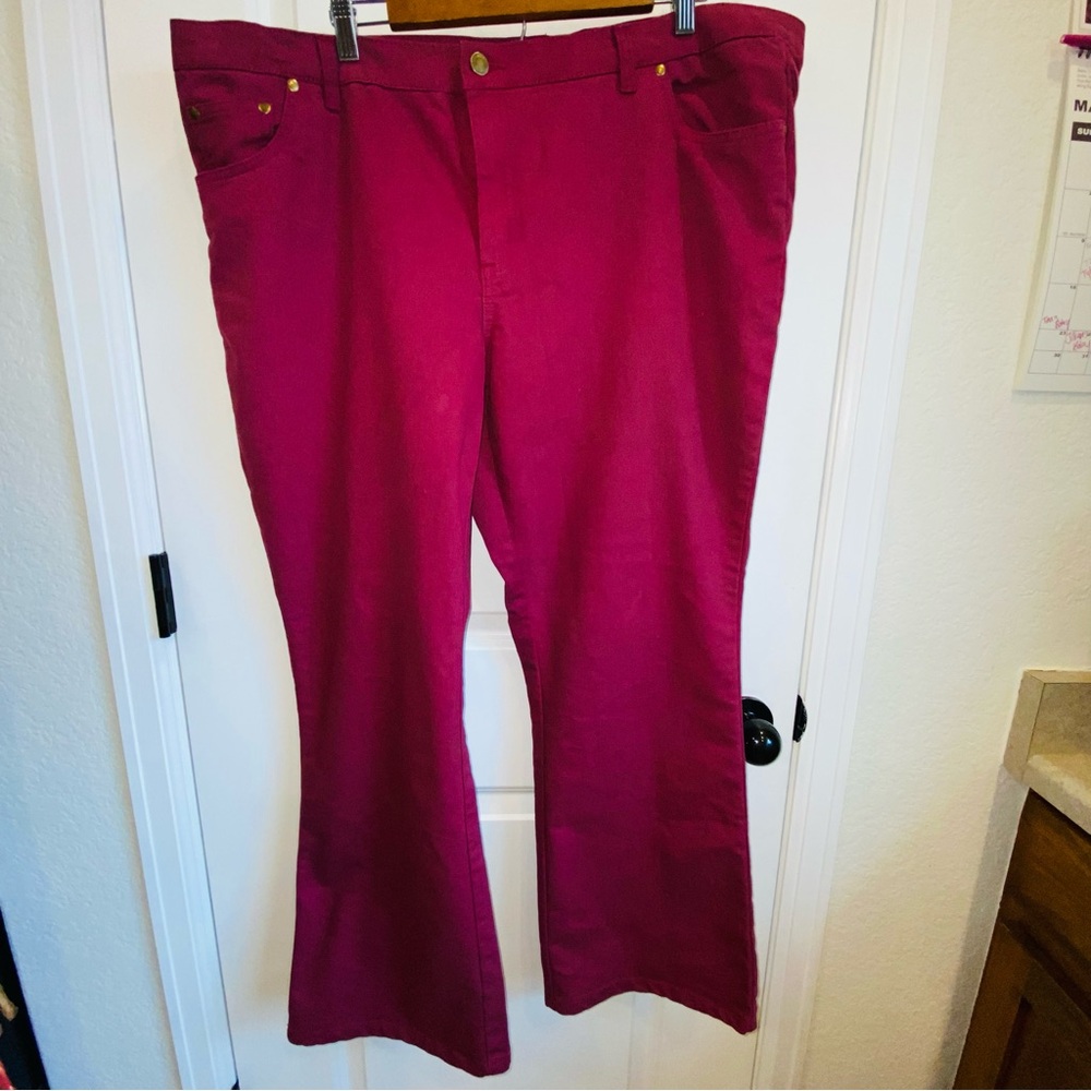 Woman Within Pink Flare Jeans EXCELLENT CONDITION